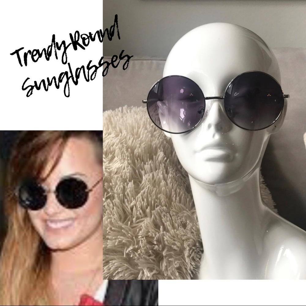 70’s Round Hippie Sunglasses Metal Silver Frame Festival Boho Coachella Glamrock